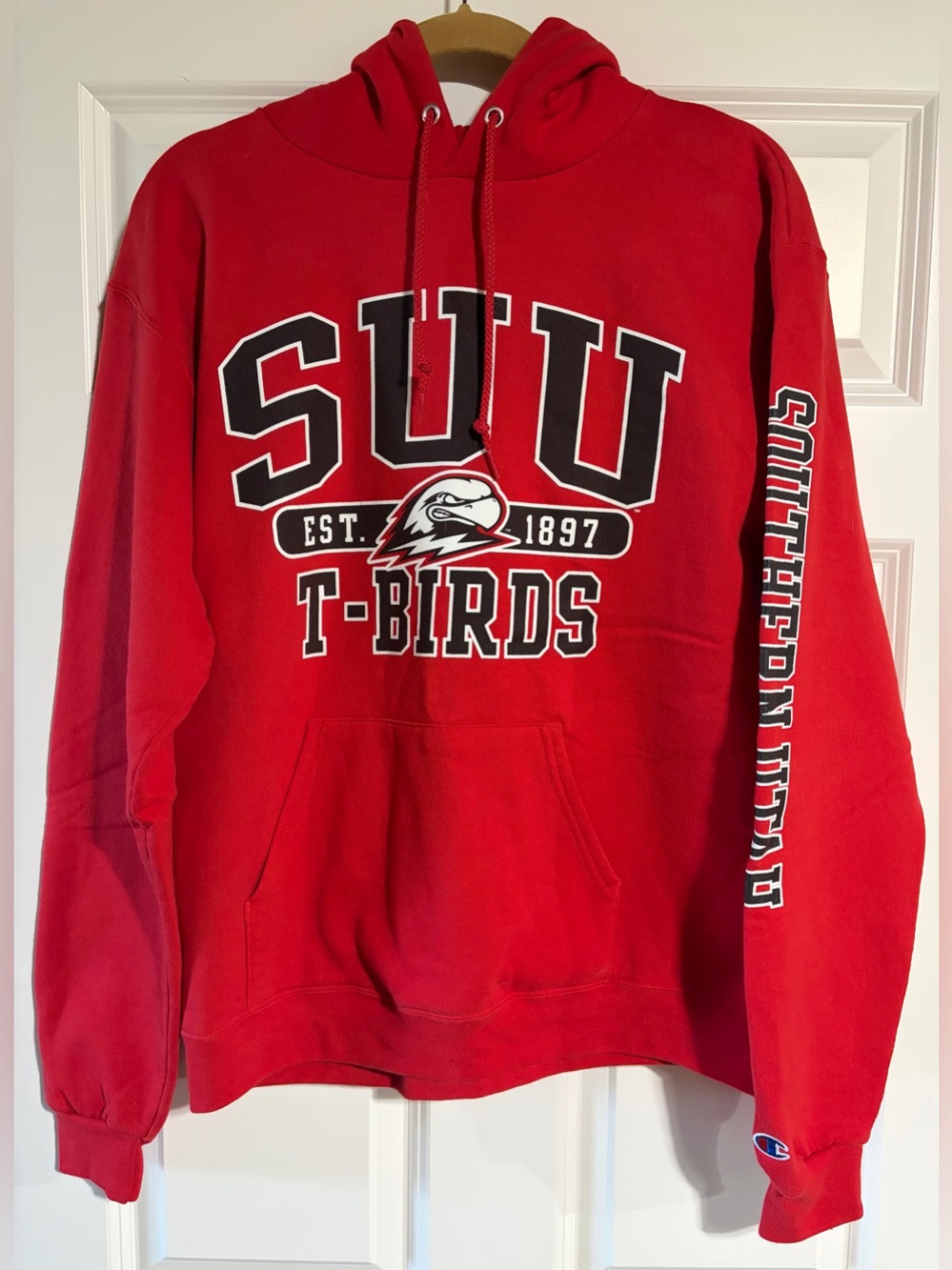 Champion Southern Utah University SUU T-Birds Hoodie Red Sweatshirt Women’s M